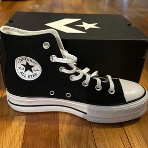 Converse platform black high top